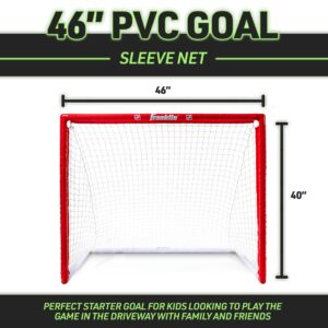 Franklin Sports NHL Street Hockey Goal with Net - Portable Lightweight PVC Youth Street + Roller For Kids - 46"