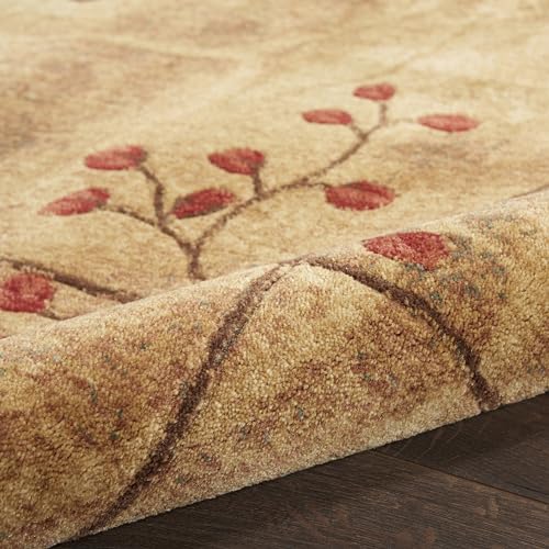 Nourison Somerset Rustic Area Rug 3'6" x 5'6", Latte, Rectangular, 0.5" Thick, Easy -Cleaning Non Shedding Bed Room Living Room Dining Room Kitchen