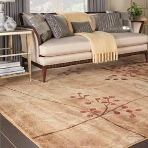 Nourison Somerset Rustic Area Rug 3'6" x 5'6", Latte, Rectangular, 0.5" Thick, Easy -Cleaning Non Shedding Bed Room Living Room Dining Room Kitchen