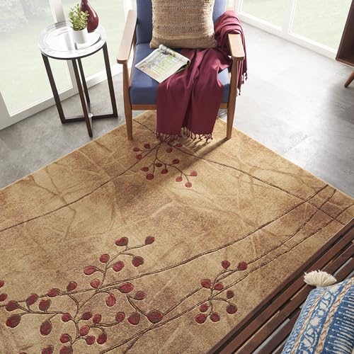 Nourison Somerset Rustic Area Rug 3'6" x 5'6", Latte, Rectangular, 0.5" Thick, Easy -Cleaning Non Shedding Bed Room Living Room Dining Room Kitchen