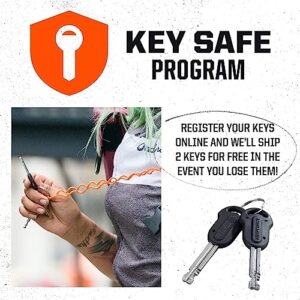 Kryptonite New York 1213 Cinch Ring Bike Chain Lock, 4.2 Feet Long Heavy Duty Anti-Theft Sold Secure Gold Bicycle Chain Lock and Keys for Ultimate Security E-Bike, Motorcycle, Scooter