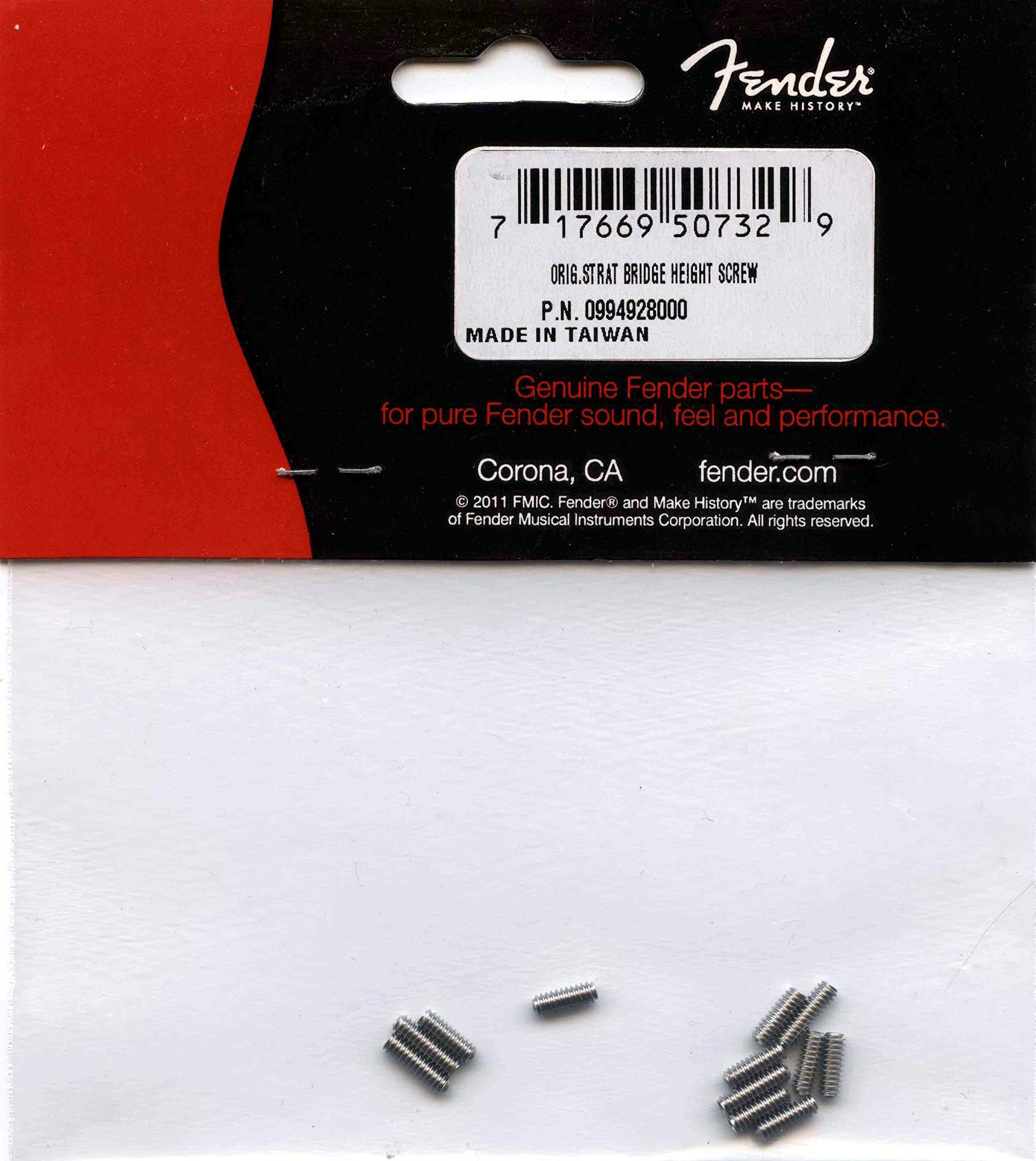 Fender American Vintage Stratocaster/Telecaster Bridge Saddle Height Adjustment Screws - Nickel