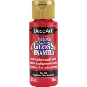 decoart americana gloss enamel paint, 2-ounce, true red (dag129-30)