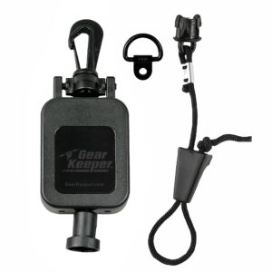 gear keeper cb mic keeper retractable microphone holder rt4-4112 – features heavy-duty snap clip mount, adjustable mic lanyard and hardware mounting kit - made in usa – black