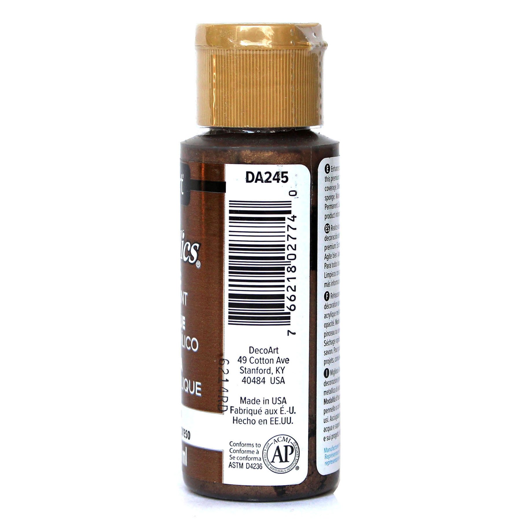 DecoArt Dazzling Metallics 2-Ounce Rich Espresso Acrylic Paint ,Brown