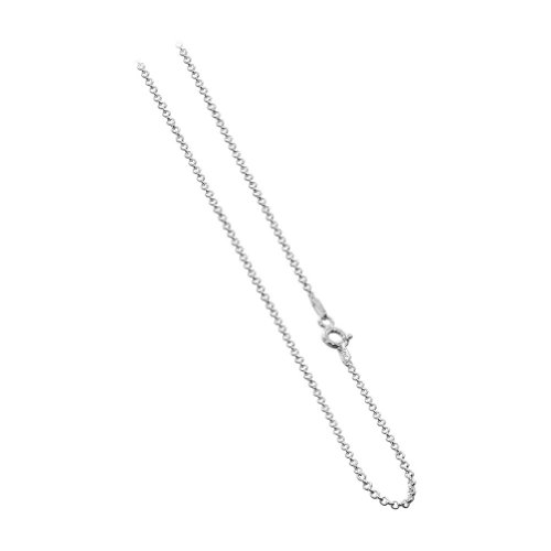 Gem Avenue Italian 925 Sterling Silver 1mm Rolo Sturdy 24 inch Chain Necklace for Women