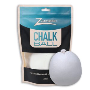 z athletic gym chalk ball for rock climbing, gymnastics, and weightlifting, 2oz chalk ball