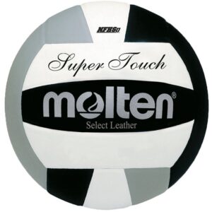 molten super touch volleyball, black, silver, white