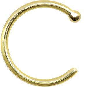 body candy unisex adult solid 14k yellow gold nose stud hoop 3/8" 18 gauge body piercing