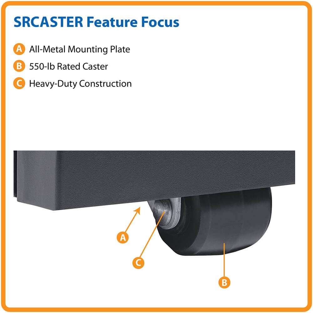 Tripp Lite SRCASTER Rack Enclosure Cabinet Heavy Duty Mobile Rolling Caster Kit