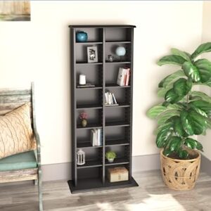 Prepac Double Media (DVD,CD,Games) Storage Tower, Black