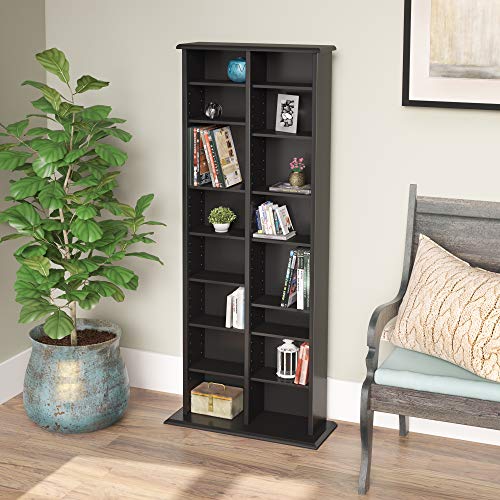 Prepac Double Media (DVD,CD,Games) Storage Tower, Black