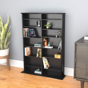 Prepac Double Width Wall Storage, Oak and Black