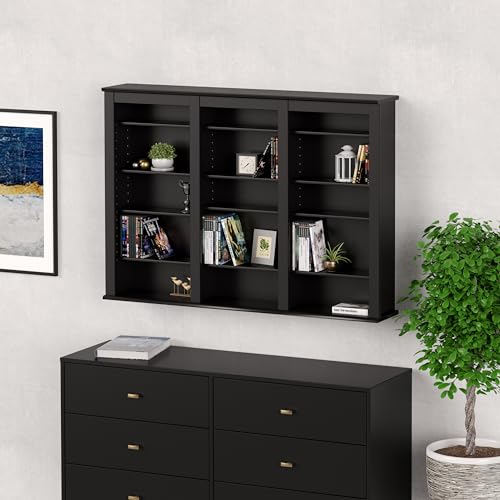 Prepac Triple Wall Mounted Storage, Black