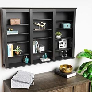 Prepac Triple Wall Mounted Storage, Black