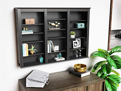 Prepac Triple Wall Mounted Storage, Black