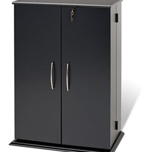 Black Locking Media Storage Cabinet