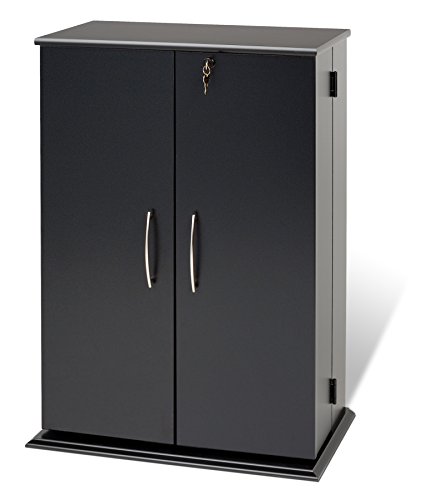 Black Locking Media Storage Cabinet