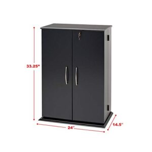 Black Locking Media Storage Cabinet