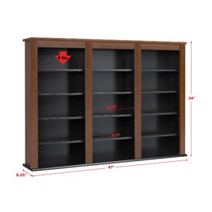 Prepac Triple Wall Mounted Storage, Cherry and Black