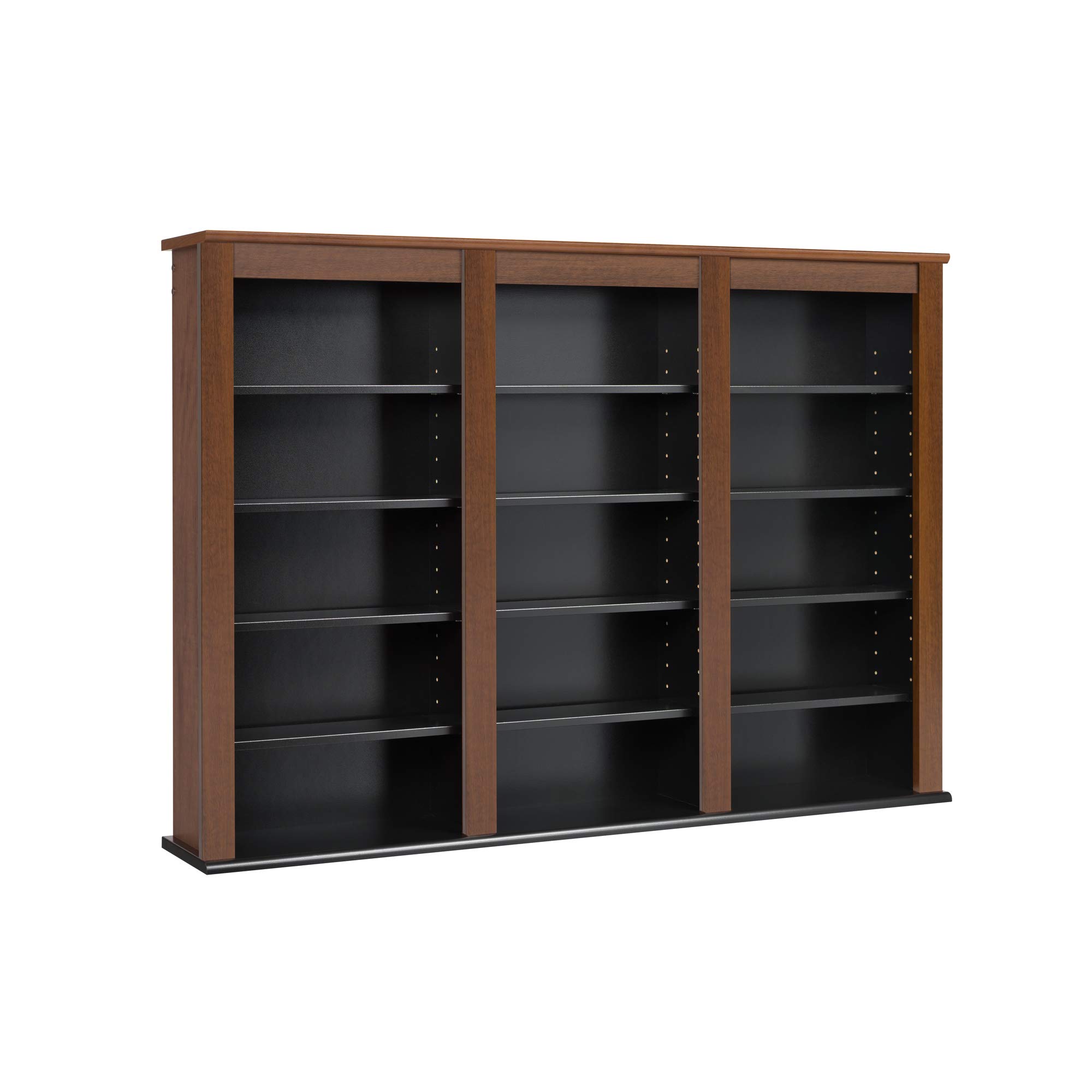 Prepac Triple Wall Mounted Storage, Cherry and Black