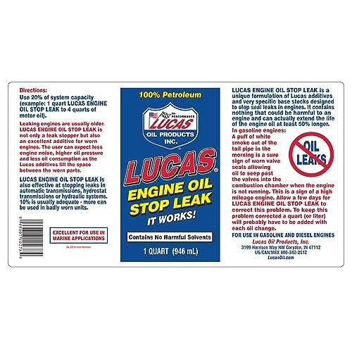 Lucas Oil 10278 Engine Oil Stop Leak - 1 Quart