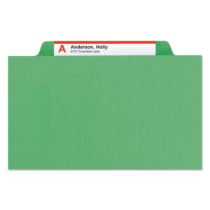 Smead Classification File Folder, 2 Dividers, 2" Expansion, 2/5-Cut Tab, Letter Size, Green, 10 per Box (14002)