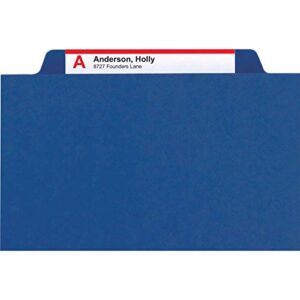 Smead Pressboard Classification File Folder with SafeSHIELD® Fasteners, 3 Dividers, 3" Expansion, Letter Size, Dark Blue, 10 per Box (14096)