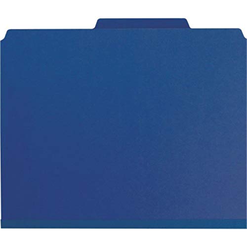 Smead Pressboard Classification File Folder with SafeSHIELD® Fasteners, 3 Dividers, 3" Expansion, Letter Size, Dark Blue, 10 per Box (14096)