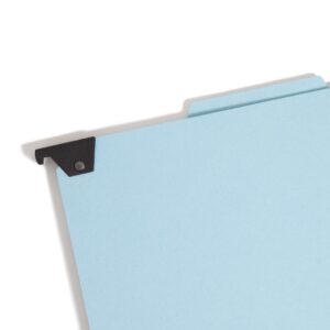 Smead FasTab Hanging Pressboard Classification Folder with SafeSHIELD Fasteners, 2 Dividers, 2/5-Cut Built-in Tab, Letter Size, Blue, 10 per Box (65115)