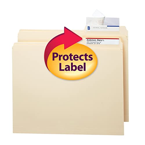 Smead Seal and View® Clear Label Protector, Size 8" W x 1-11/16" H before folding, 100 per Pack (67608)