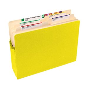 Smead File Pocket, Straight-Cut Tab, 3-1/2" Expansion, Letter Size, Yellow, 25 per Box (73233)