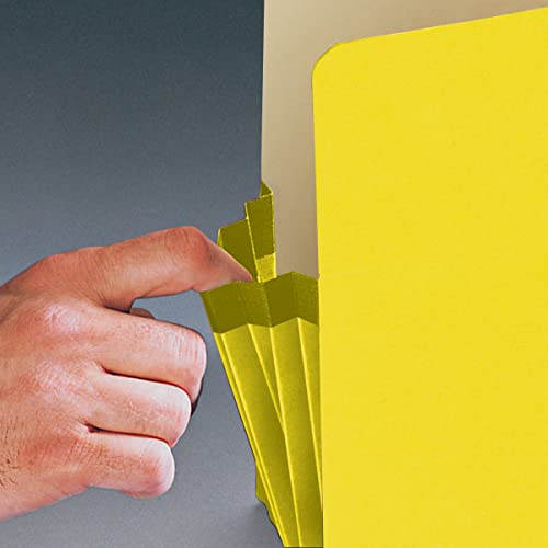 Smead File Pocket, Straight-Cut Tab, 3-1/2" Expansion, Letter Size, Yellow, 25 per Box (73233)