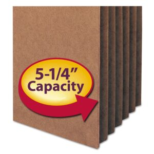 Smead File Pocket, Straight-Cut Tab, 5-1/4" Expansion, Letter Size, Redrope, 10 per Box (73234)