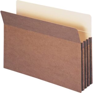 Smead File Pocket, Straight-Cut Tab, 3-1/2" Expansion, Legal Size, Redrope, 25 per Box (74224)