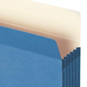 Smead File Pocket, Straight-Cut Tab, 5-1/4" Expansion, Legal Size, Blue, 10 per Box (74235)