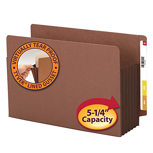 Smead End Tab File Pocket, Legal, Straight, 5.75-Inch Expansion, Dark Brown, 10 per Box (74691)