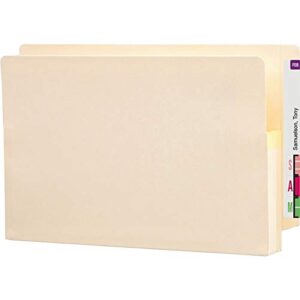 Smead End Tab File Pocket, Reinforced Straight-Cut Tab, 1-3/4" Expansion, Manila Gusset, Legal Size, Manila, 25 per Box (76114)