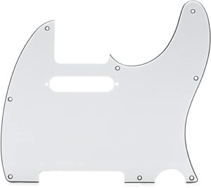 fender modern pickguard, telecaster, 8-hole - white 3-ply