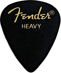 fender classic celluloid guitar picks 351 shape, black, heavy, 144-pack