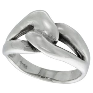 sterling silver love knot ring 1/2 inch wide size 6.5