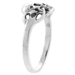 Sterling Silver Skull Ring Dainty 1/2 inch wide size 7.5