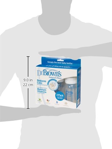 Dr. Brown's Natural Flow Wide-Neck Anti-Colic Baby Bottles - 8oz - 3pk