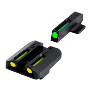 truglo tfo handgun sight set - springfield xd, xdm, xds - green/yellow rear