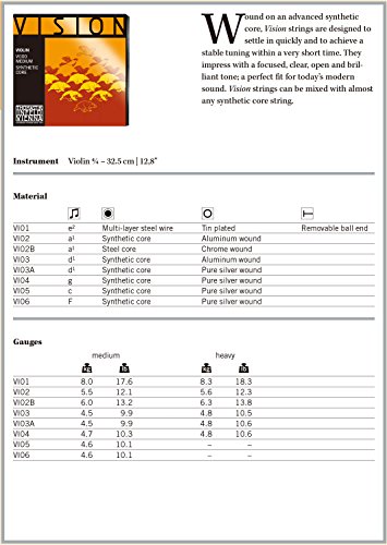 Thomastik Infeld Vienna Vision Violin Strings Set 4/4 Size VI100