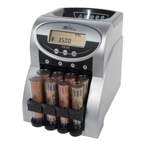 Royal Sovereign 2 Row Electric Coin Counter With Patented Anti-Jam Technology and Digital Counting Display (FS-2D),Blk/Silver