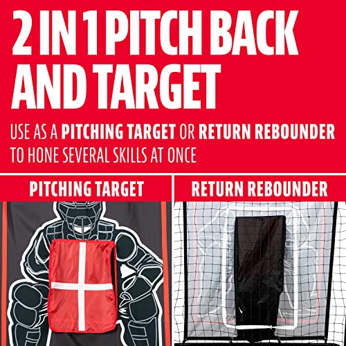 Franklin Sports Baseball Pitching Target and Rebounder Net - 2-in-1 Pitch Trainer and Pitchback Net - Baseball Return Screen and Pitching Practice Target