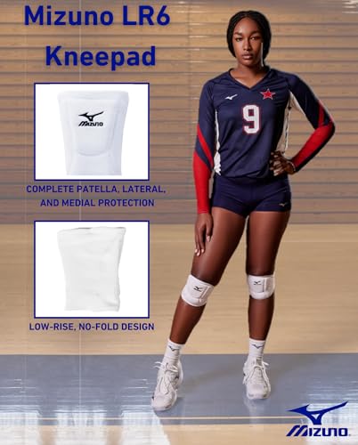 Mizuno LR6 Volleyball Kneepad, White, Medium