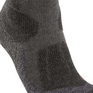 FALKE Men's TK1 Adventure Hiking Socks, Mid Calf, Thick Padding, Athletic Sock, Breathable Quick Dry, Merino Wool, Grey (Asphalt Melange 3180), 10.5-11.5, 1 Pair