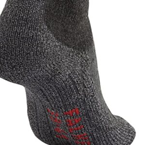 FALKE Men's TK1 Adventure Hiking Socks, Mid Calf, Thick Padding, Athletic Sock, Breathable Quick Dry, Merino Wool, Grey (Asphalt Melange 3180), 10.5-11.5, 1 Pair